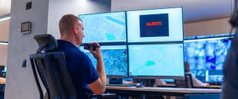 Security alarm control panel being installed