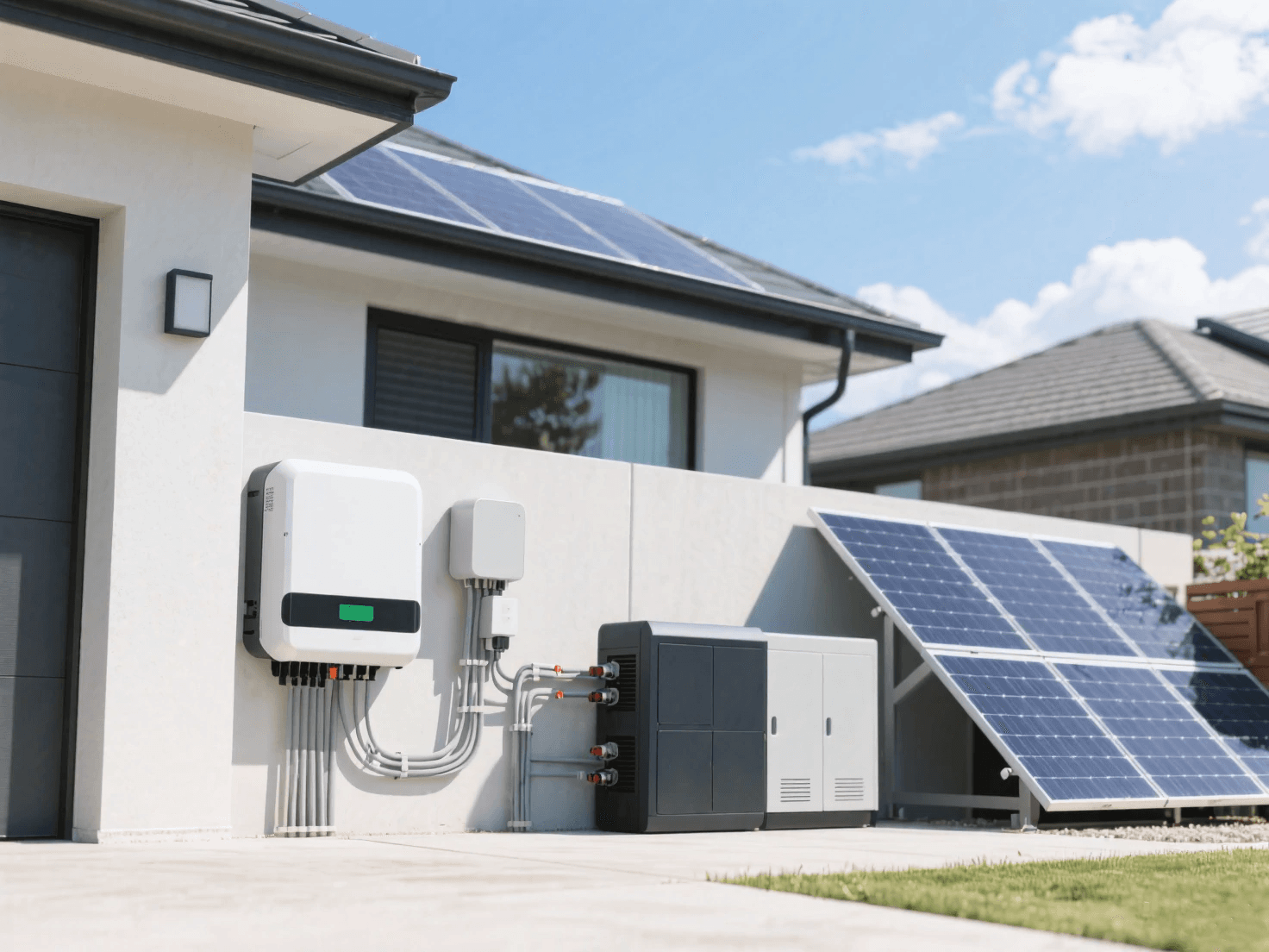 Hybrid solar inverter with lithium battery bank