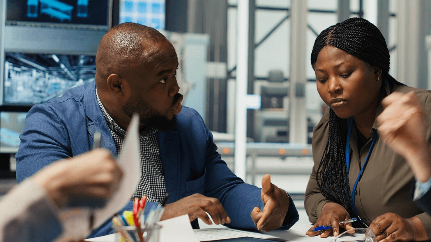 Project manager presenting timeline and Gantt chart